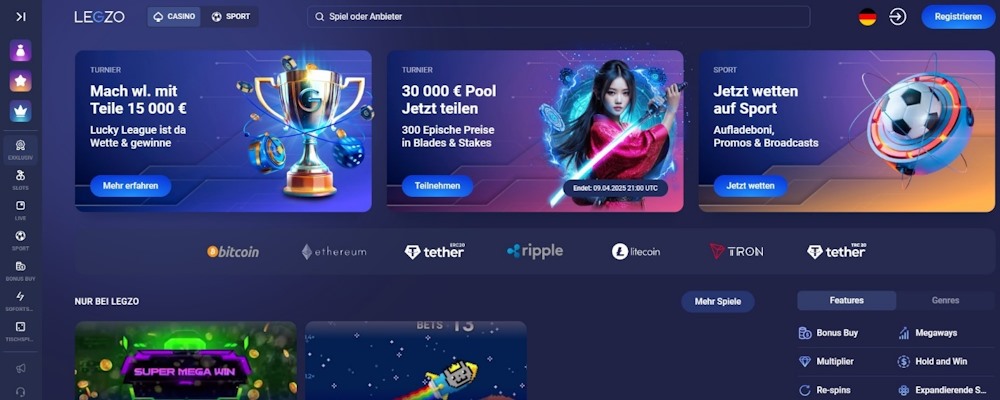 Legzo ist das benutzerfreundlichste Online Casino